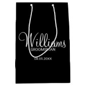 白黒モダングロマパーソナライズされたン ミディアムペーパーバッグ (正面)