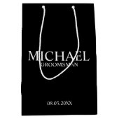 白黒モダングロマパーソナライズされたン ミディアムペーパーバッグ (正面)