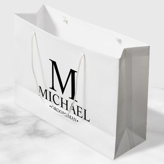 白黒モダングロマパーソナライズされたン ラージペーパーバッグ