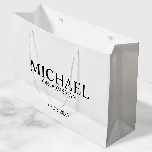 白黒モダングロマパーソナライズされたン ラージペーパーバッグ