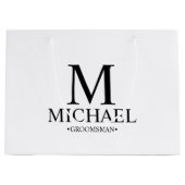 白黒モダングロマパーソナライズされたン ラージペーパーバッグ (正面)