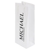 白黒モダングロマパーソナライズされたン ワインギフトバッグ (正面アングル)
