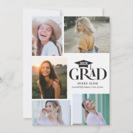 白黒モダンコラージュ招待状 招待状