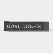 白黒モダンゴールディガー標識 デスクネームプレート (正面)