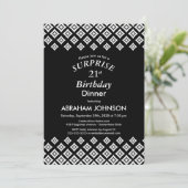 白黒モダンサプライズ21thバースデーディナー 招待状 (スタンド正面)