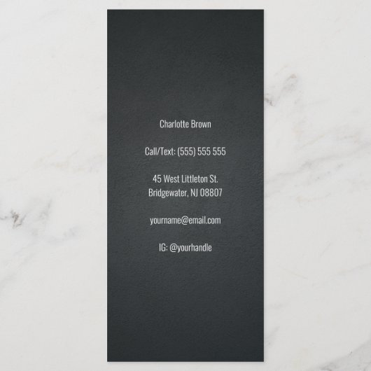 白黒モダンサロン価格表メニュー メニュー (裏面)