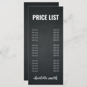 白黒モダンサロン価格表メニュー メニュー (正面/裏面)