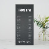 白黒モダンサロン価格表メニュー メニュー (スタンド正面)