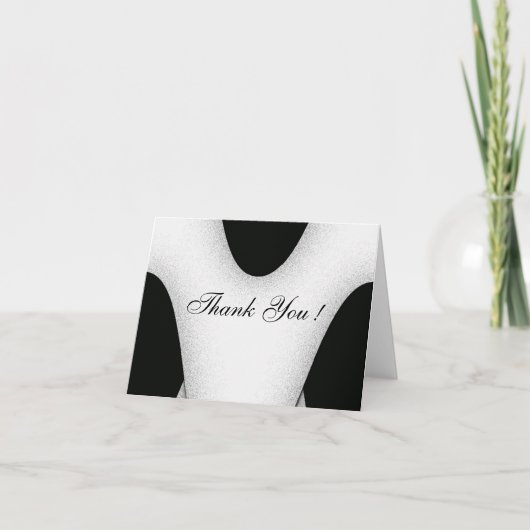 白黒モダンサンキューカード空白の サンキューカード (正面)