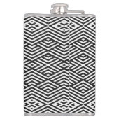 白黒モダンシェブロン柄Groomsmenギフト フラスク (裏面)