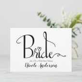 白黒モダンシックブライドブライダルシャワー 招待状 (スタンド正面)