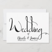 白黒モダンシミニマルッ結婚ク 招待状 (正面)