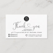 白黒モダンシンプルのロゴのオーダ感謝していーユー 名刺 (正面)