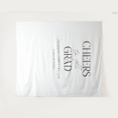 白黒モダンシンプルグラッド写真背景 タペストリー (正面(横))