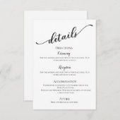 白黒モダンシンプルミニマル詳細結婚ズ エンクロージャーカード (正面/裏面)