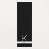 白黒モダンシンプルモノグラム名 ヨガマット (正面)