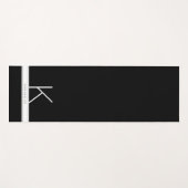 白黒モダンシンプルモノグラム名 ヨガマット (正面(横))