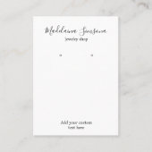 白黒モダンジュエリーイヤリング表示 名刺 (正面)