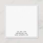 白黒モダンスカルバラタトゥーアーティスト スクエア名刺 (裏面)