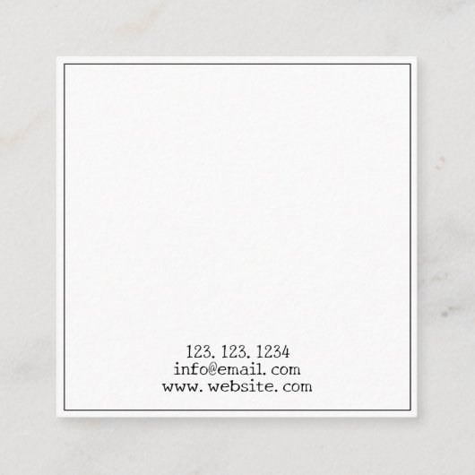 白黒モダンスカルバラタトゥーアーティスト スクエア名刺 (裏面)