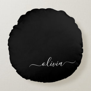 白黒モダンスクリガーリープトModogram名 ラウンドクッション