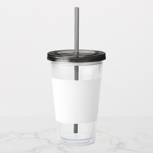 白黒モダンスクリプガーリートのモノグラム名 アクリルタンブラー (右)