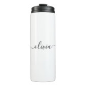 白黒モダンスクリプガーリートのモノグラム名 タンブラー (正面)