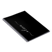 白黒モダンスクリプガーリートのモノグラム名 ノートブック (右側)