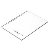 白黒モダンスクリプガーリートのモノグラム名 ノートブック (左側)