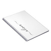 白黒モダンスクリプガーリートのモノグラム名 ノートブック (右側)