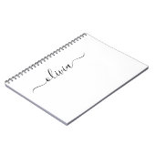 白黒モダンスクリプガーリートのモノグラム名 ノートブック (左側)