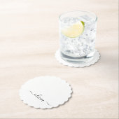 白黒モダンスクリプガーリートのモノグラム名 ペーパーコースター (インサイチュ)