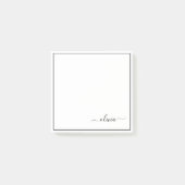 白黒モダンスクリプガーリートのモノグラム名 ポストイット (正面)