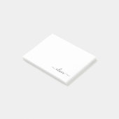 白黒モダンスクリプガーリートのモノグラム名 ポストイット (アングル)