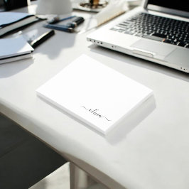 白黒モダンスクリプガーリートのモノグラム名 ポストイット