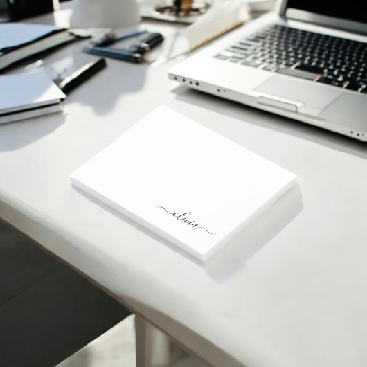 白黒モダンスクリプガーリートのモノグラム名 ポストイット