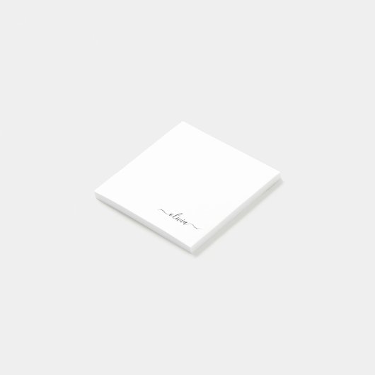 白黒モダンスクリプガーリートのモノグラム名 ポストイット (アングル)