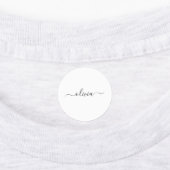 白黒モダンスクリプガーリートのモノグラム名 ラベル (貼付)