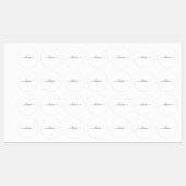 白黒モダンスクリプガーリートのモノグラム名 ラベル (シート)