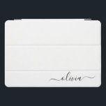 白黒モダンスクリプガーリートのモノグラム名 iPad PROカバー<br><div class="desc">白黒のスクリプトシンプルモノグラム名ラップトップのケース。これは、最高の甘い16歳の誕生日、結婚ブライダルシャワー、記念日、赤ちゃんシャワーまたはバチェロレッテギフトを作る誰かがグラームの豪華さとシックなスタイルを愛する。</div>