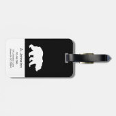 白黒モダンスクリプトベビーベアーシルエット ラゲッジタグ (裏面横)