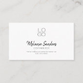 白黒モダンスクリプトQRコード名刺 名刺 (正面)