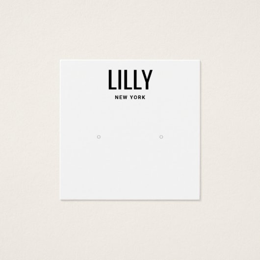 白黒モダンスタッドイヤリング表示カード (正面)