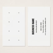 白黒モダンスタッドイヤリング表示カード (正面&裏面)