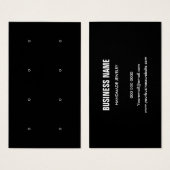 白黒モダンスタッドイヤリング表示カード (正面&裏面)