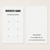 白黒モダンスタッドイヤリング表示カード (正面&裏面)