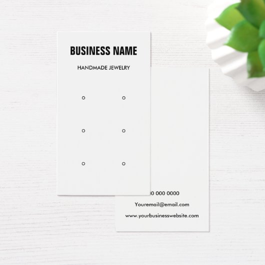 白黒モダンスタッドイヤリング表示カード (デスク)