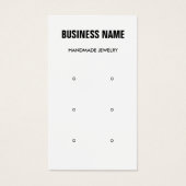 白黒モダンスタッドイヤリング表示カード (正面)