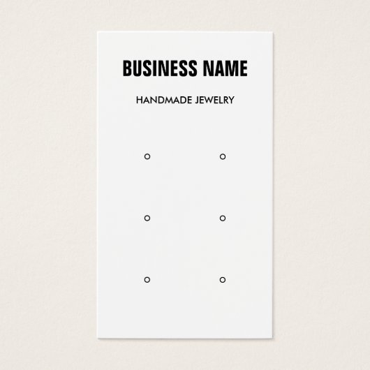 白黒モダンスタッドイヤリング表示カード (正面)