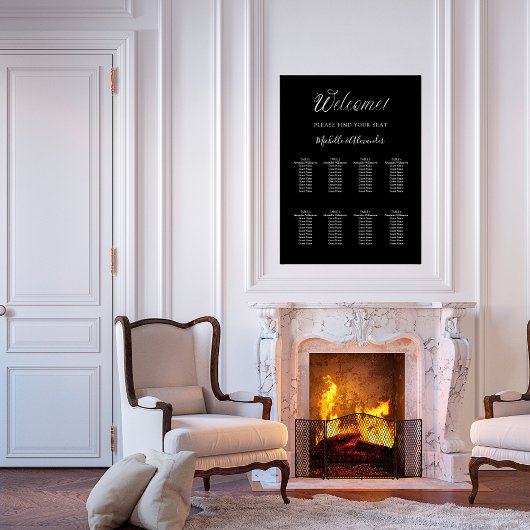 白黒モダンス結婚クリプトの座席表 ポスター